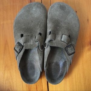 Birkenstock Clogs Boston Suede Taupe SIZE 39